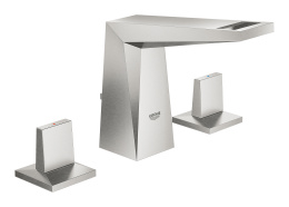 Смеситель для раковины GROHE Allure Brilliant на 3 отверстия, с донным клапаном и низким изливом, суперсталь (20342DC0)