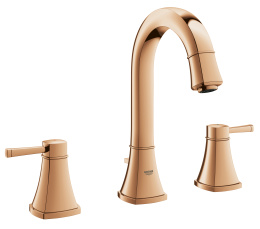 Смеситель для раковины GROHE Grandera двухвентильный на 3 отверстия, с донным клапаном, теплый закат глянец (20389DA0)