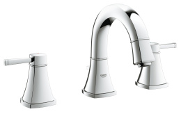 Смеситель для раковины GROHE Grandera на 3 отверстия, с донным клапаном и низким изливом, хром (20417000)