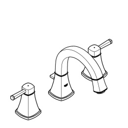 Смеситель для раковины GROHE Grandera на 3 отверстия, с донным клапаном и низким изливом, хром (20417000)