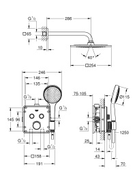 Душевая система GROHE Grohtherm SmartControl, скрытого монтажа, хром (34742000)