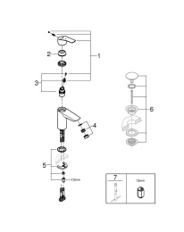 Смеситель для раковины GROHE Eurosmart, S-size, хром (32154003)