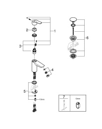 Смеситель для раковины GROHE Eurosmart, S-size, хром (23924003)