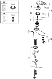 Смеситель для раковины GROHE Eurostyle, S-size, хром (33557003)