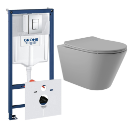Комплект инсталляции GROHE Rapid SL 38775001 с унитазом Aqueduto CONE CON0130 и раковиной Aqueduto ESPIRAL ESP0230 (NW0446)