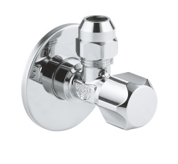 Угловой вентиль GROHE с металлической розеткой и уплотнительным кольцом, 1/2"*3/8", хром (22023000)