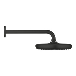Верхний душ GROHE Tempesta 210 с душевым кронштейном 286 мм, матовый чёрный (1022182430)