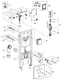 Система инсталляции для подвесного унитаза GROHE Rapid SL (38897000)