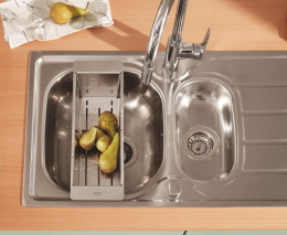 Кухонный дуршлаг GROHE многофункциональный, нержавеющая сталь, матовая (40852SD0)