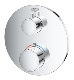 Внешняя часть термостата для ванны GROHE Grohtherm на 2 потребителя, хром (24077000)