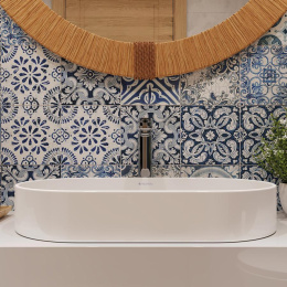 Раковина накладная Aqueduto ESPIRAL, овальная 390*600, белый глянцевый (ESP0210)