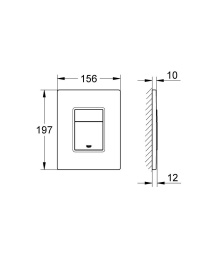 Панель смыва для унитаза GROHE Skate Cosmopolitan Print, 3 режима, хром/черная графика (38859XG0)