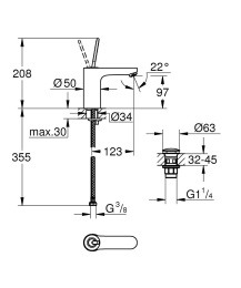 Смеситель для раковины GROHE Get Joy, хром (23800000)