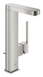 Смеситель для раковины GROHE Plus с донным клапаном и вытяжным изливом, суперсталь (23843DC3)