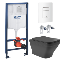 Комплект инсталляции GROHE Rapid SL 38772SH0 с унитазом Aqueduto ESTETA EST0140 и сиденьем с микролифтом (NW0225)