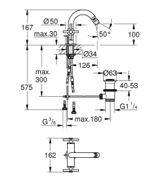 Смеситель для биде GROHE Atrio двухвентильный, теплый закат глянец (24027DA3)