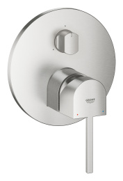 Внешняя часть смесителя для ванны GROHE Plus с переключателем на 3 положения, суперсталь (24093DC3)