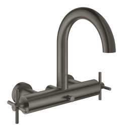 Смеситель для ванны GROHE Atrio двухвентильный, внешнего монтажа, темный графит матовый (25010AL3)