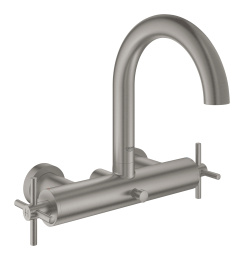 Смеситель для ванны GROHE Atrio двухвентильный, внешнего монтажа, суперсталь (25010DC3)