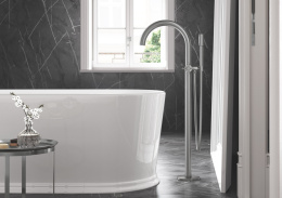 Внешняя часть смесителя для ванны GROHE Atrio напольного монтажа, двухвентильный, суперсталь (25044DC3)