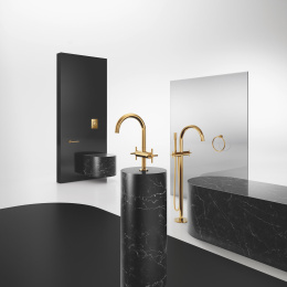 Внешняя часть смесителя для ванны GROHE Atrio напольного монтажа, двухвентильный, холодный рассвет глянец (25044GL3)