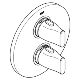 Внешняя часть термостата для душа GROHE Ondus, хром/черный бархат (19443KS0)