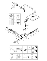 Душевая система GROHE Rainshower SmartActive 310 Cube с термостатом для душа, хром (26652000)
