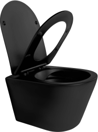 Унитаз Aquatek ВЕГА подвесной с сиденьем с микролифтом, матовый черный AQ1905-MB