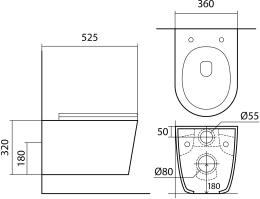 Унитаз Aquatek ВЕГА подвесной с сиденьем с микролифтом, матовый черный AQ1905-MB
