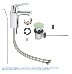 Смеситель для раковины GROHE Eurosmart Cosmopolitan с донным клапаном, низкий излив, хром (32825000)