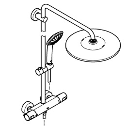 Душевая система с термостатом для настенного монтажа GROHE Vitalio Joy 310, хром (26400001-DP) ПОВРЕЖДЕНА УПАКОВКА