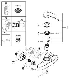 Смеситель для душа GROHE Eurostyle, белая луна (23722LS3)