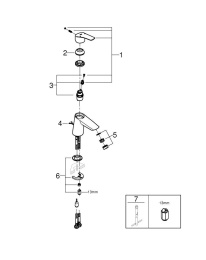 Смеситель для раковины GROHE Eurosmart, S-size, хром (23966003)