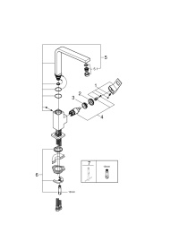 Смеситель для кухни GROHE Eurocube, суперсталь (31255DC0)