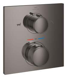 Внешняя часть термостата для ванны GROHE Allure скрытого монтажа на 2 потребителя, квадратная, темный графит глянец (19446A02)