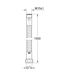Шланг для кухонных смесителей GROHE, 1500 мм, хром (28112000)