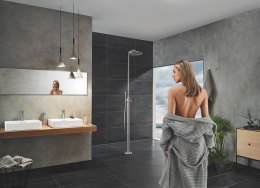 Смеситель для раковины GROHE Essence S-Size II с донным клапаном, суперсталь (23589DC1)
