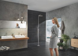 Смеситель для раковины GROHE Essence S-Size II с донным клапаном, суперсталь (23589DC1)
