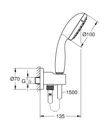 Душевая система GROHE Tempesta 210 со смесителем для душа, хром (NSB0163)