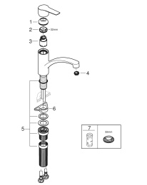 Смеситель для кухни GROHE Start с низким изливом, суперсталь (32441DC2)