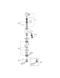 Кран для раковины GROHE Eurocube, без функции смешивания, хром (23137000)