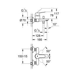 Готовый комплект для ванной комнаты GROHE BauEdge (NB0004-2)