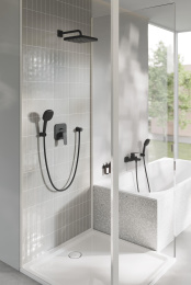 Верхний душ GROHE Tempesta Cube 250, 9,5 л/мин, 1 режим, 380 мм, черный матовый (266872430)