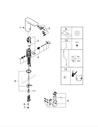 Смеситель для раковины GROHE BauCosmopolitan E инфракрасный, хром (36451000)