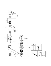 Смеситель для раковины GROHE BauEdge, хром (23328000)