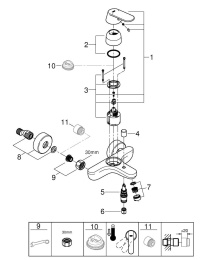 Смеситель для ванны GROHE Eurosmart Cosmopolitan, хром (32831000)