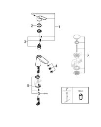 Смеситель для раковины GROHE Eurosmart, S-size, хром (23967003)