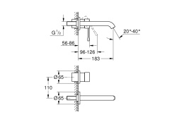 Внешняя часть смесителя для раковины GROHE Essence на 2 отверстия, M-Size, суперсталь (19408DC1)