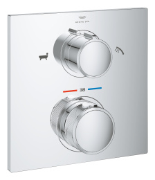 Внешняя часть термостата для ванны GROHE Allure скрытого монтажа на 2 потребителя, квадратная, хром (19446002)