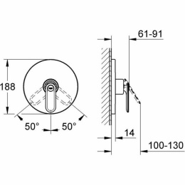 Внешняя часть смесителя для душа GROHE Veris, белая луна (19367LS0)